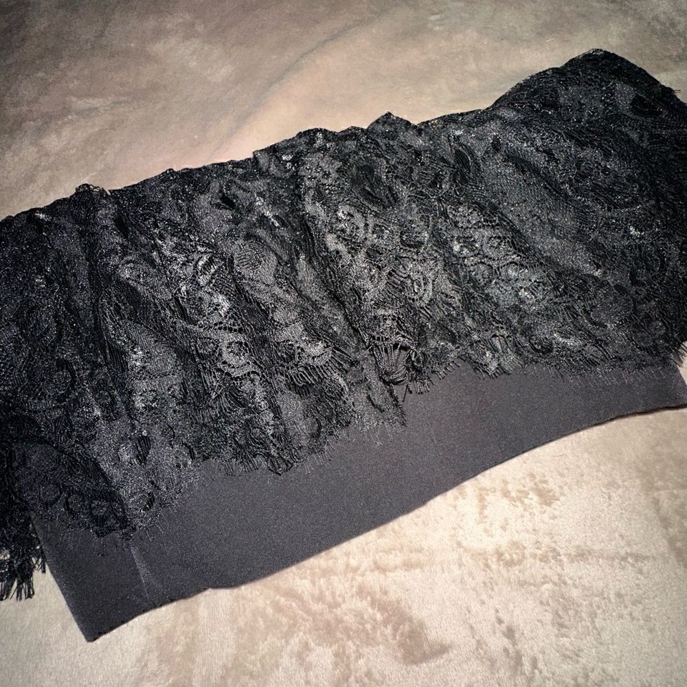 NBD Ruffle Sleeveless Crop Corset Style Top Zip Back Size Small